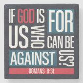God is voor ons stenen onderzetter (Voorkant)