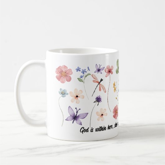 God Is With Her: Christian mug for women Koffiemok (Links)
