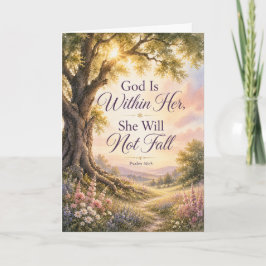 God Is Within Her Aquarel Schriftkaart Kaart