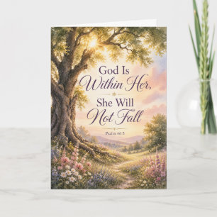 God Is Within Her Aquarel Schriftkaart Kaart