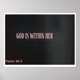 God Is Within Her Psalm 46:5 Wandkunst Christelijk Poster