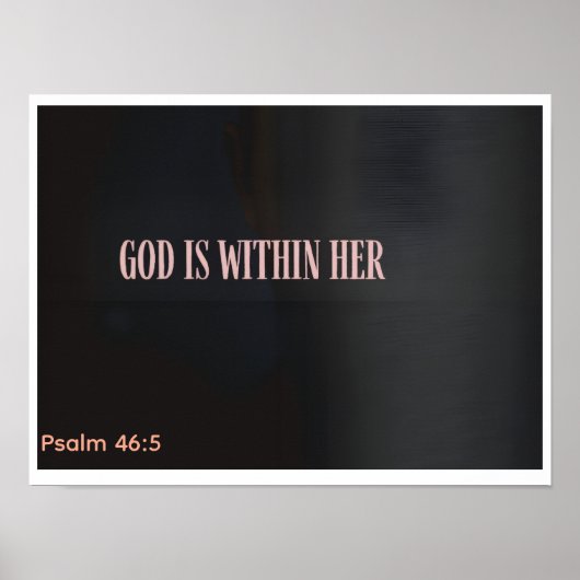 God Is Within Her Psalm 46:5 Wandkunst Christelijk Poster (Voorkant)