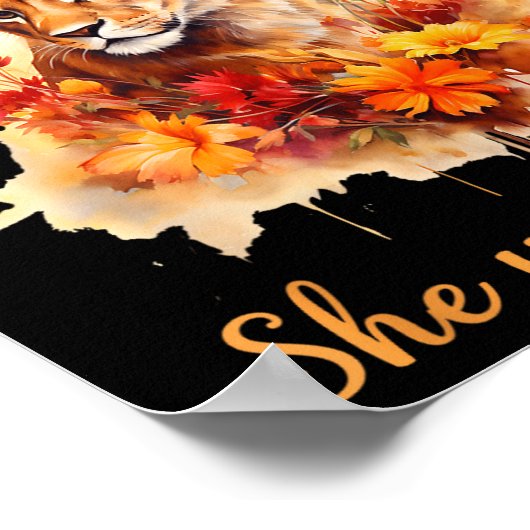 God Is Within Her She Will Not Fail Lioness Cross Poster (Hoek)