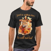 God Is Within Her She Will Not Fail Lioness Cross  T-shirt (Voorkant)