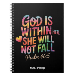 God is Within Her, She Will Not Fall  Bible Women Notitieboek