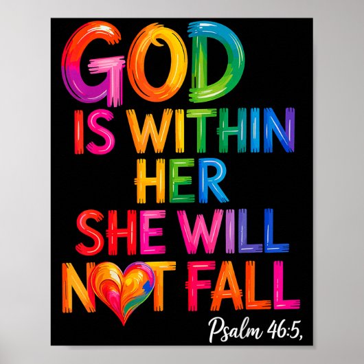 God Is Within Her She Will Not Fall Psalm 46-5  Poster (Voorkant)