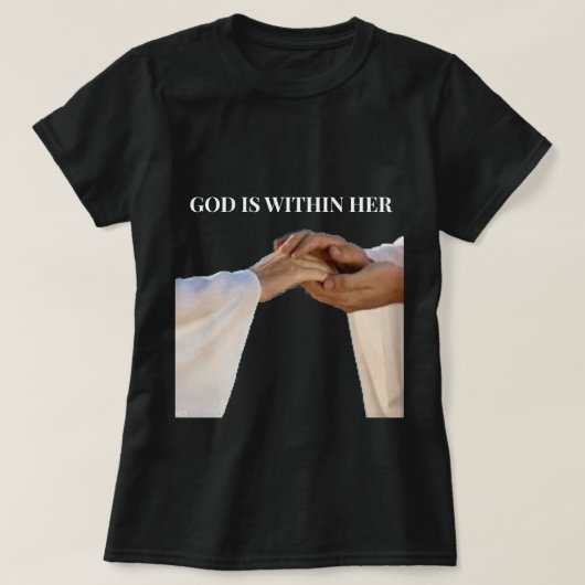 God Is Within Her T-shirt Psalm 46:5 Vrouwen Chris (Design voorkant)