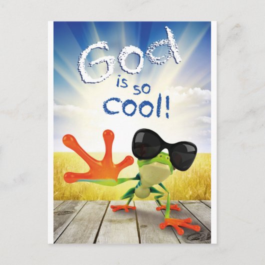 GOD IS ZO COOL - Christelijk, religieus, religieus Briefkaart (Voorkant)