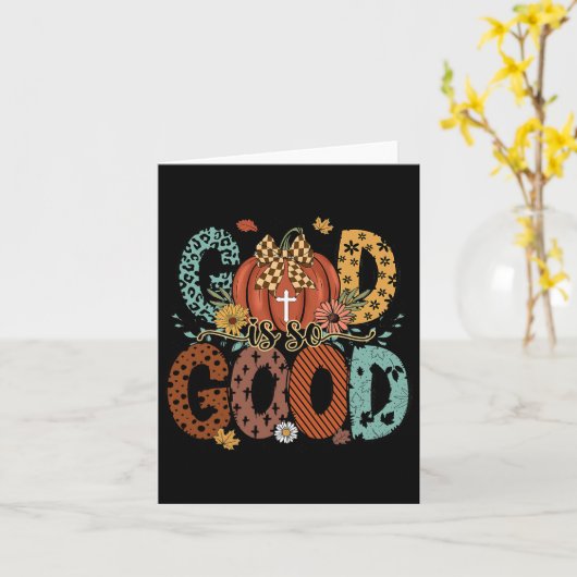God is zo goed Herfst Christelijk Herfst Pompoen D Kaart (Gele Bloem)