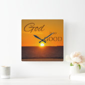 God is zo'n goeie zonnige muur-klok vierkante klok (Huis)