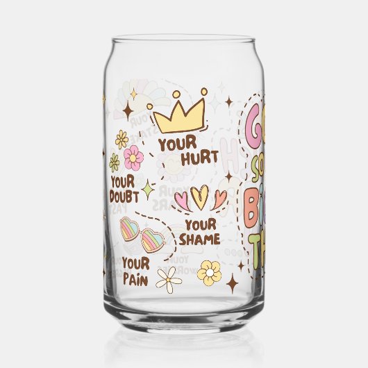 God is zoveel groter dan blikvorm glas (Voorkant)