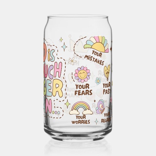 God is zoveel groter dan blikvorm glas (Achterkant)