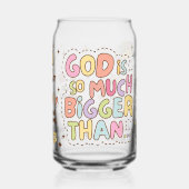 God is zoveel groter dan blikvorm glas (Links)