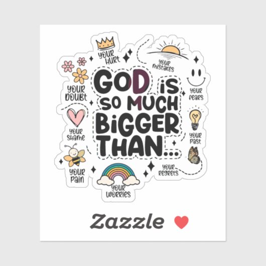 God is zoveel groter sticker (Vel)