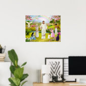 God Jesus Bible Angel - religie naar het christend Poster (Thuiskantoor)