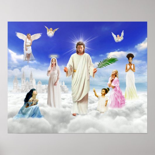 God Jesus Bible Angel - religie naar het christend Poster (Voorkant)
