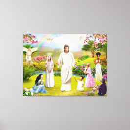 God Jezus Christus Bijbelengel Christelijke religi Canvas Afdruk