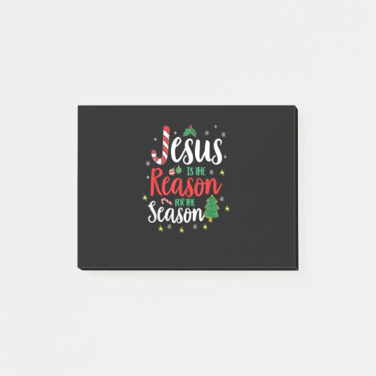 God Jezus Christus is de reden voor de kerstperiod Post-it® Notes (Voorkant)