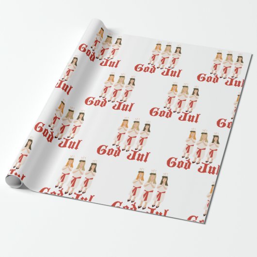 God Jul Cadeaupapier (Uitgerold)