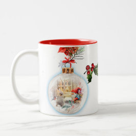 God Jul Christmas Stocking – Festive Poinsettia Tweekleurige Koffiemok