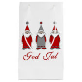 God Jul | Cute Funny Tomten Noors kerstfeest Klein Cadeauzakje (Voorkant)