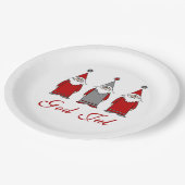 God Jul | Cute Funny Tomten Noors kerstfeest Papieren Bordje (Gekanteld)
