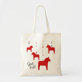 God jul! Dala Horse Canvas tas