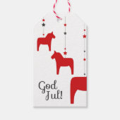 God jul! Dala Horse Gift Label Cadeaulabel (Voorkant)