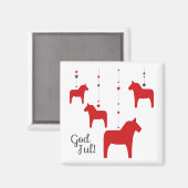 God jul! Dala Horse Magnet (Voorkant / Achterkant)