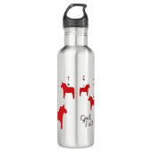 God jul! Dala Horse Stainless Steel Water Bottle Waterfles (Voorkant)