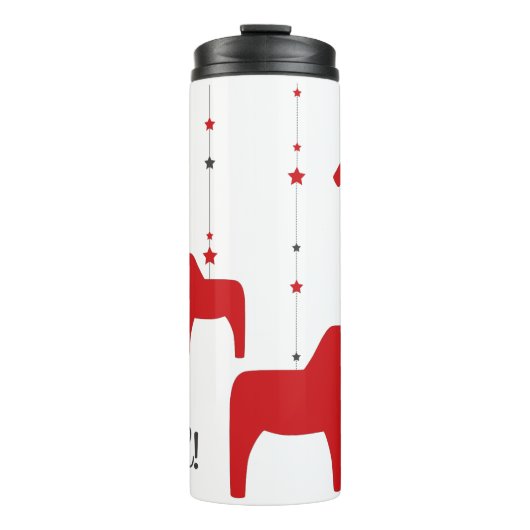 God jul! Dala Horse Thermal Tumbler Thermosbeker (Voorkant)