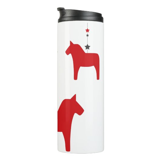 God jul! Dala Horse Thermal Tumbler Thermosbeker (Geroteerd rechts)