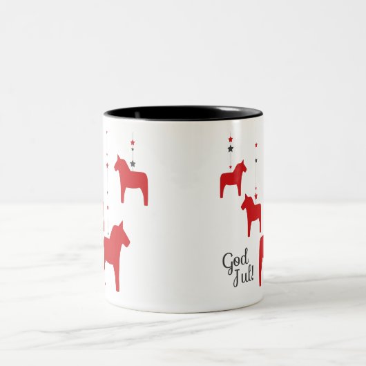 God jul! Dala Horse Two-Tone Coffee Mok (Center)