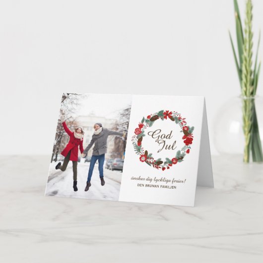 God Jul Foto Wenskaart Feestdagen Kaart (Voorkant)