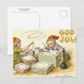 God Jul Gelukkig Kerstfeest! door Jenny Nystrom Briefkaart (Voorkant / Achterkant)
