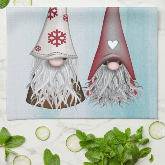 God Jul Gnome Kitchen Hand Towel Theedoek (Gevouwen)