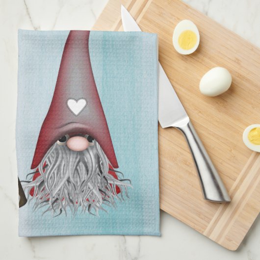 God Jul Gnome Kitchen Hand Towel Theedoek (Quarter Fold)