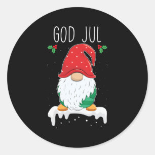 God Jul Gnome Zweeds Tomte Gnome Scandinavisch Ronde Sticker