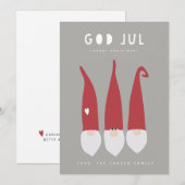 God Jul Gnomes Feestdagenkaart (Voorkant / Achterkant)