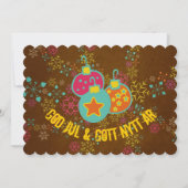 God Jul & Gott Nytt År Ornamenten Feestdagen Kaart (Voorkant)