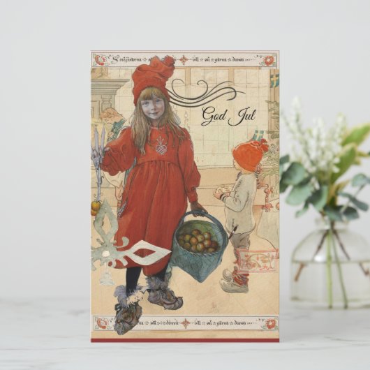 God Jul Helgkort Briefpapier (Staand voorkant)