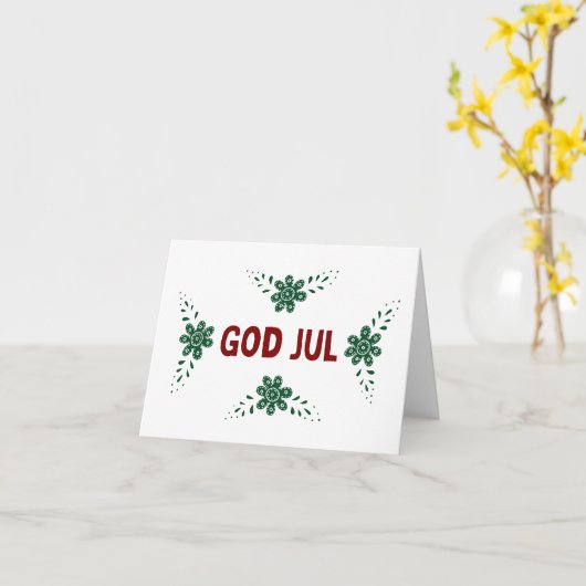 God jul (Julkort) Zweedse Kerstmis Kaart (Gele Bloem)