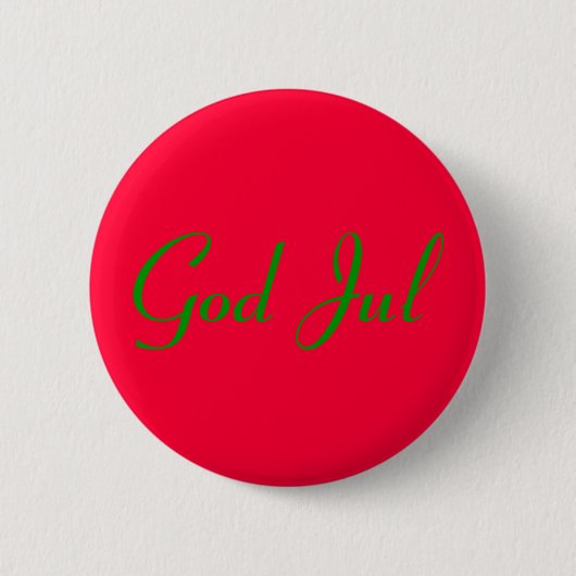 "God Jul" knapp röd. Ronde Button 5,7 Cm (Voorkant)