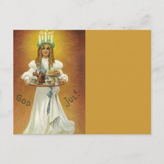 God Jul! Lucia Child met behandelingen Briefkaart (Voorkant)