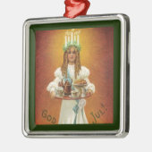 God Jul! Lucia met behandelingen Metalen Ornament (Links)