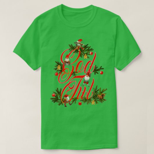 God jul Noors kerstNoorwegen Elves Julenisse T-shirt (Design voorkant)