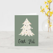 God jul, Noorse kerst Kaart (Gele Bloem)