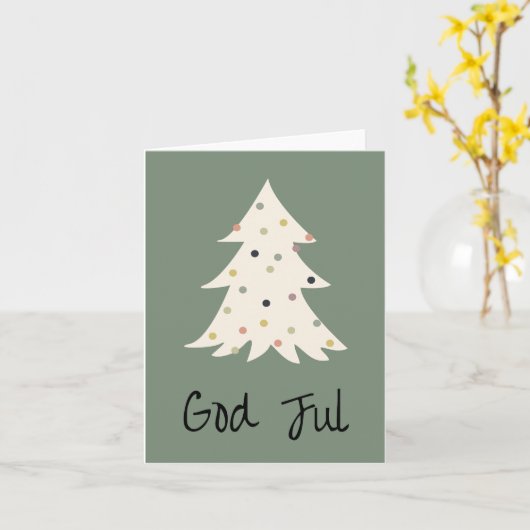 God jul, Noorse kerst Kaart (Gele Bloem)