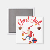 God jul noorse kerst noorwegen tomte gno magneet (Voorkant / Achterkant)