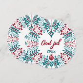 God jul, Noorse kerstgroet Feestdagenkaart (Voorkant / Achterkant)